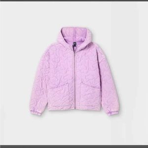 Wild Fable Hooded Quilted Jacket Lilac Purple (Small)
